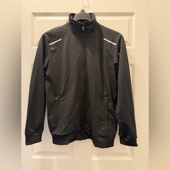 Men's Black Zip-Up Track Jacket and Pants Set - Picture 2 of 12